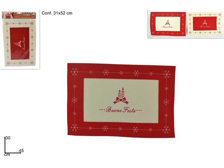 TOVAGLIETTE FELTRO 45X30 BUONE FESTE 2ASS GLD-2075Due Esse