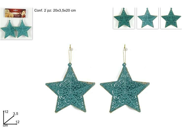 APPENDINI STELLE GLITTERATE 2PZ VERDE 3ASS. ART.SPDue Esse