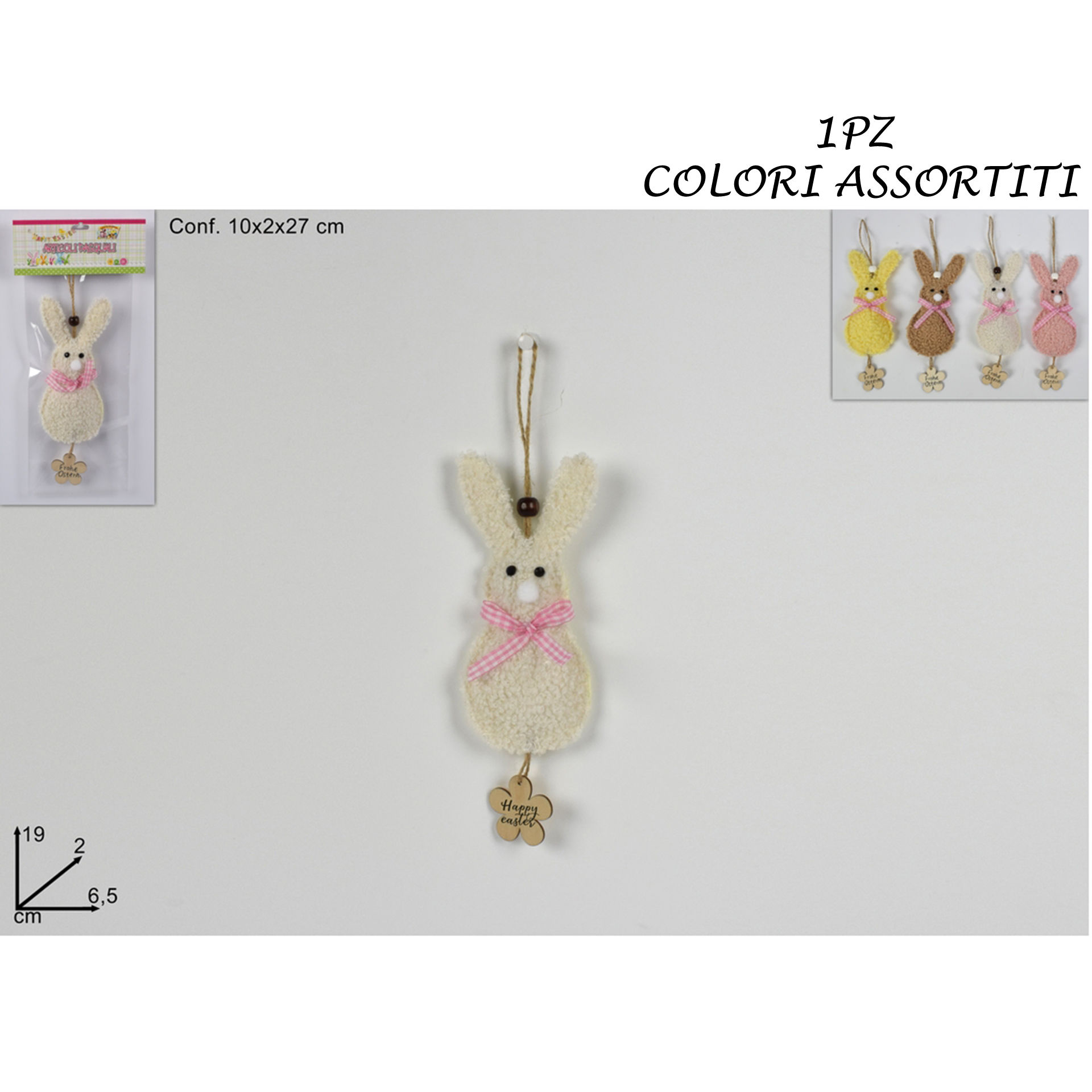 APPENDINO CONIGLIO PELLICCIA C/FIORE LEGNO SHY-F75Due Esse