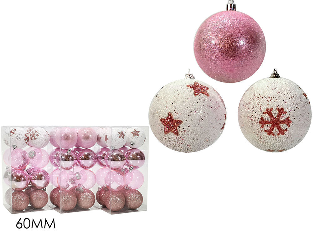 SET 16 PALLE 60MM ROSA 3ASS.Happy Casa