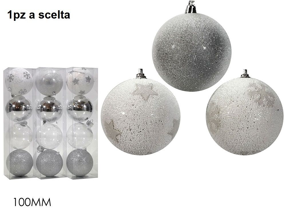 SET 4 PALLE 100MM SILVER 3ASS.Happy Casa
