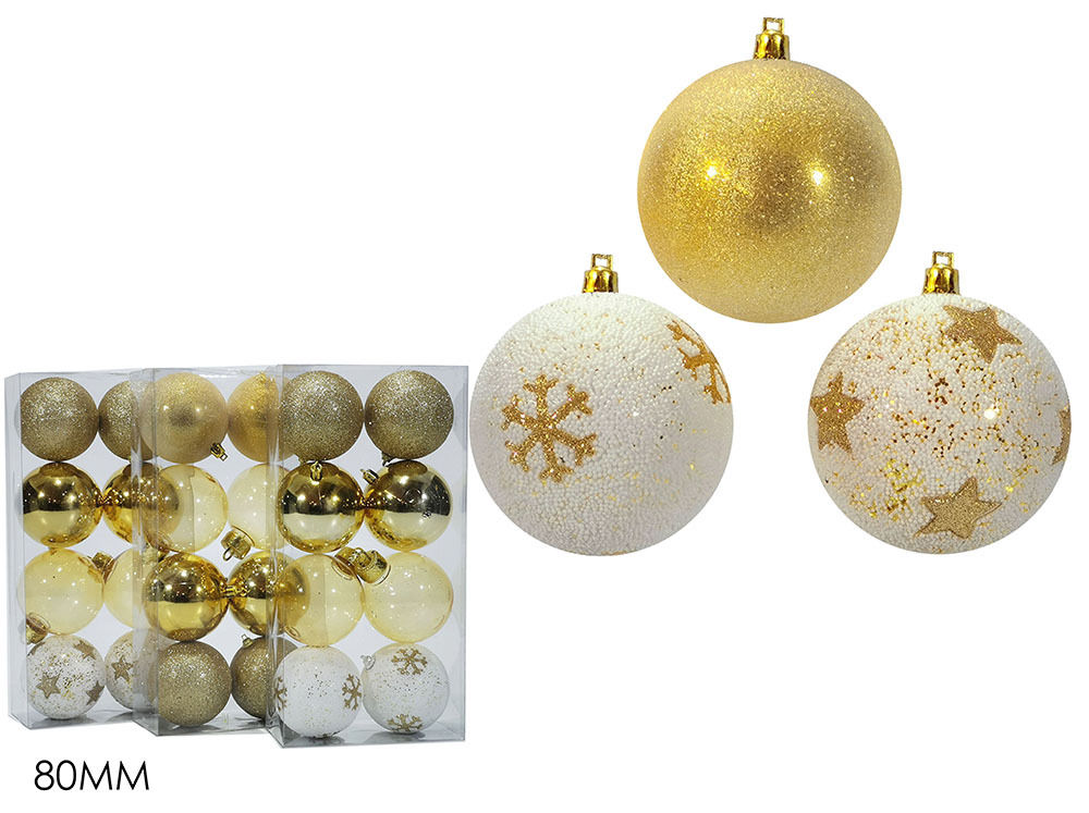 SET 8 PALLE 80MM ORO 3ASS.Happy Casa