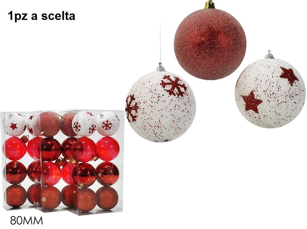 SET 8 PALLE 80MM ROSSE 3ASS.Happy Casa
