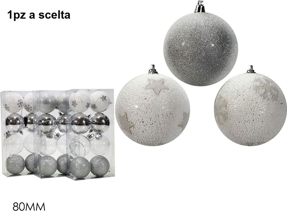 SET 8 PALLE 80MM SILVER 3ASS.Happy Casa