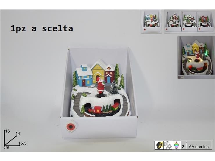 SCENARIO NAT. VILLAGGIO C/TRENO LUCI MUSIC MOV.BATDue Esse