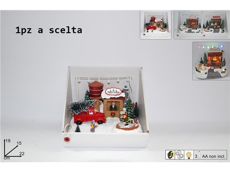 SCENARIO NATALIZIO C/BOTTEGA C/LUCI MUSICA E MOV.Due Esse