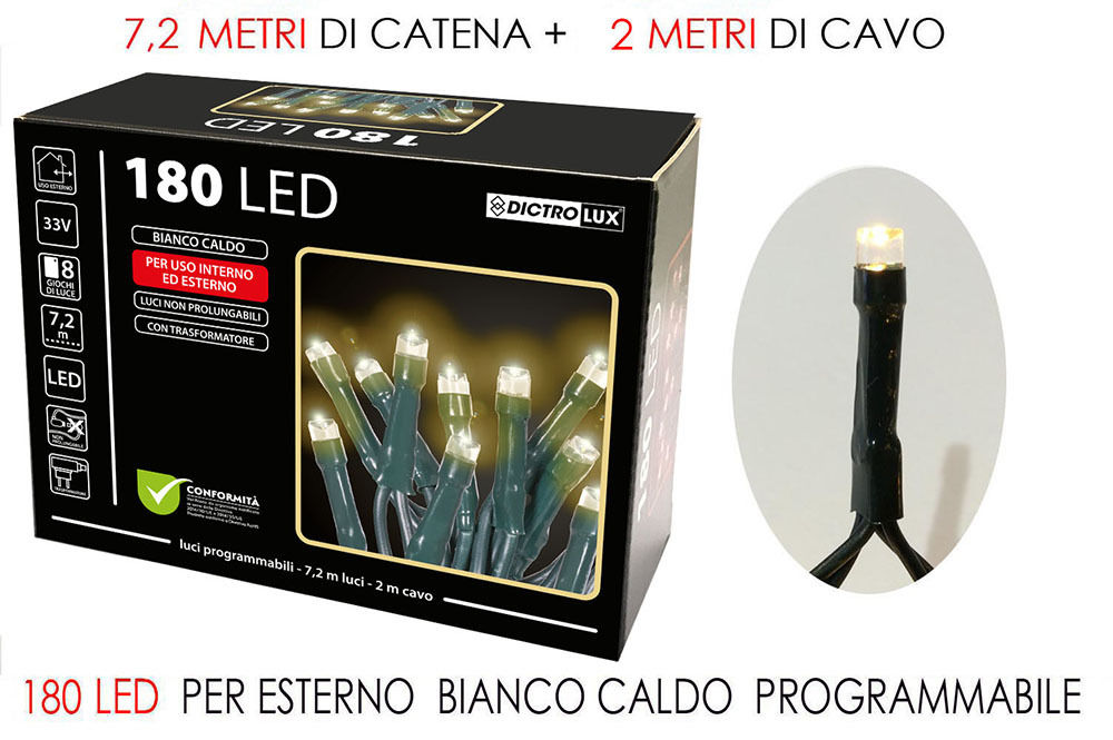 180 LUCI LED BIANCO CALDO X EST. PROHappy Casa