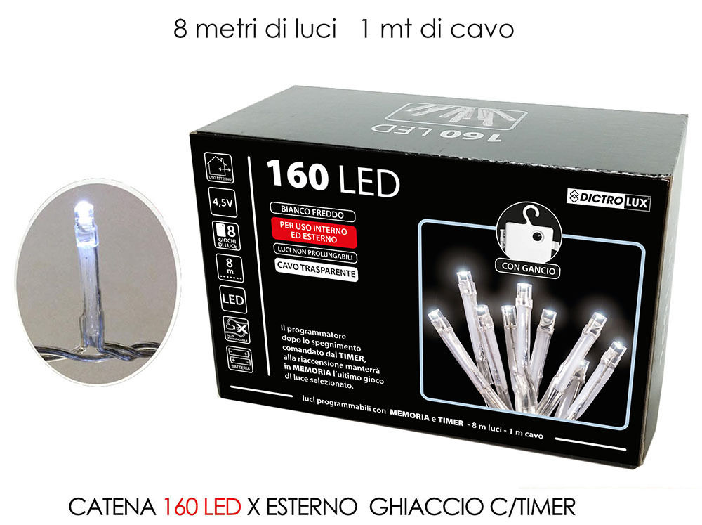 CATENA 160 LED X EST. GHIACCIO B/O C/TIMHappy Casa