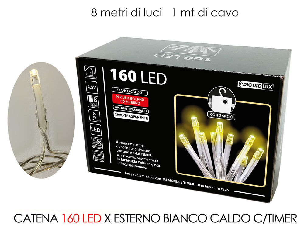 CATENA 160 LED X EST.BIANCO C. B/O C/TIMHappy Casa