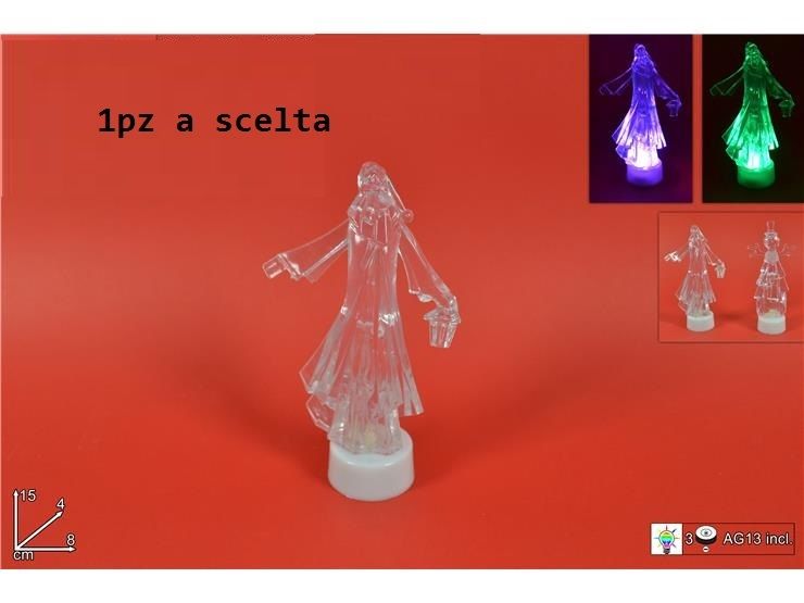 SOGGETTO NATALIZIO C/LUCE LED BATT. 2ASS. IN DISPLDue Esse