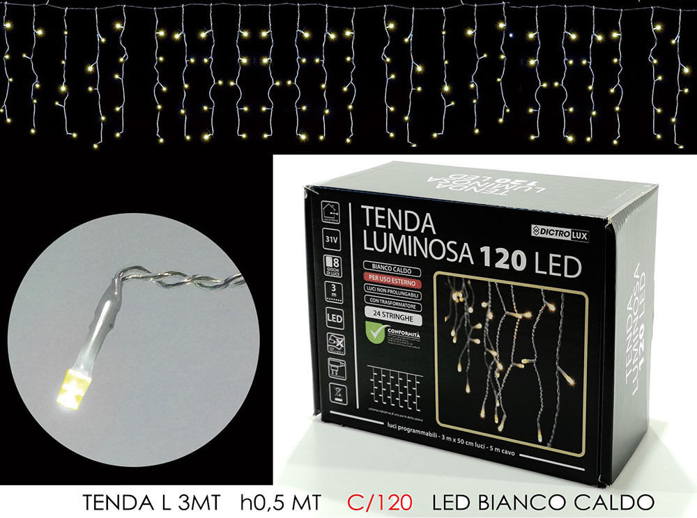 TENDA 3MT C/120 LED BIANCO CA LX0.5 MT HHappy Casa