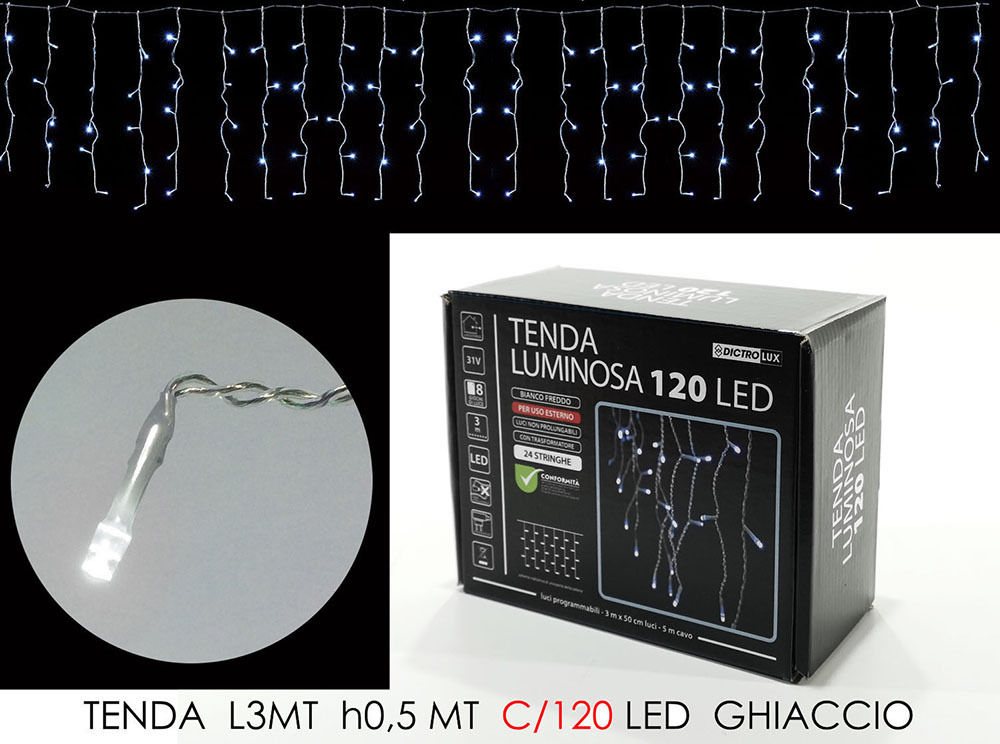 TENDA 3MT C/120 LED GHIACCIO LX0.5 MT HHappy Casa