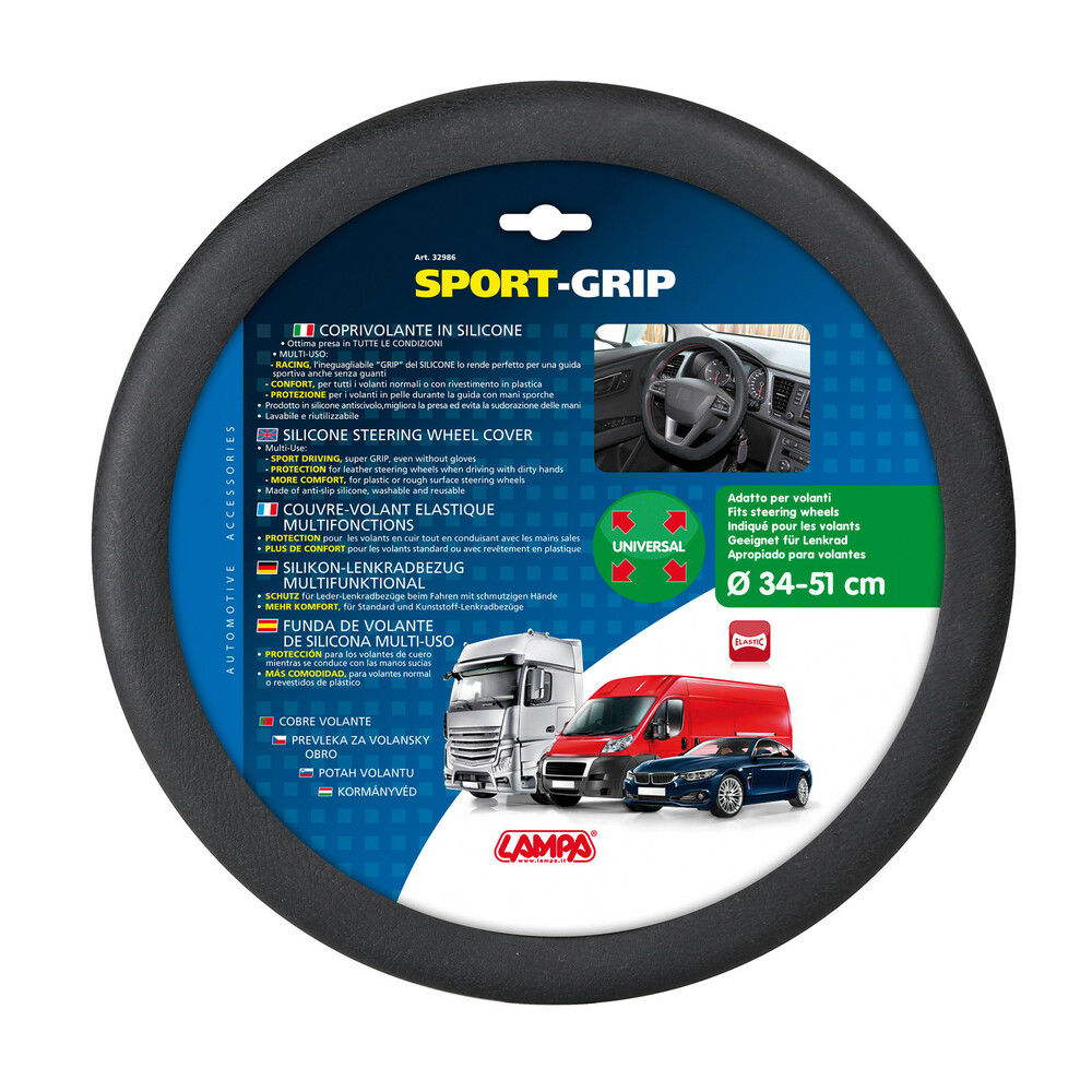 COPRIVOLANTE SILICONE SPORT-GRIP NEROLampa