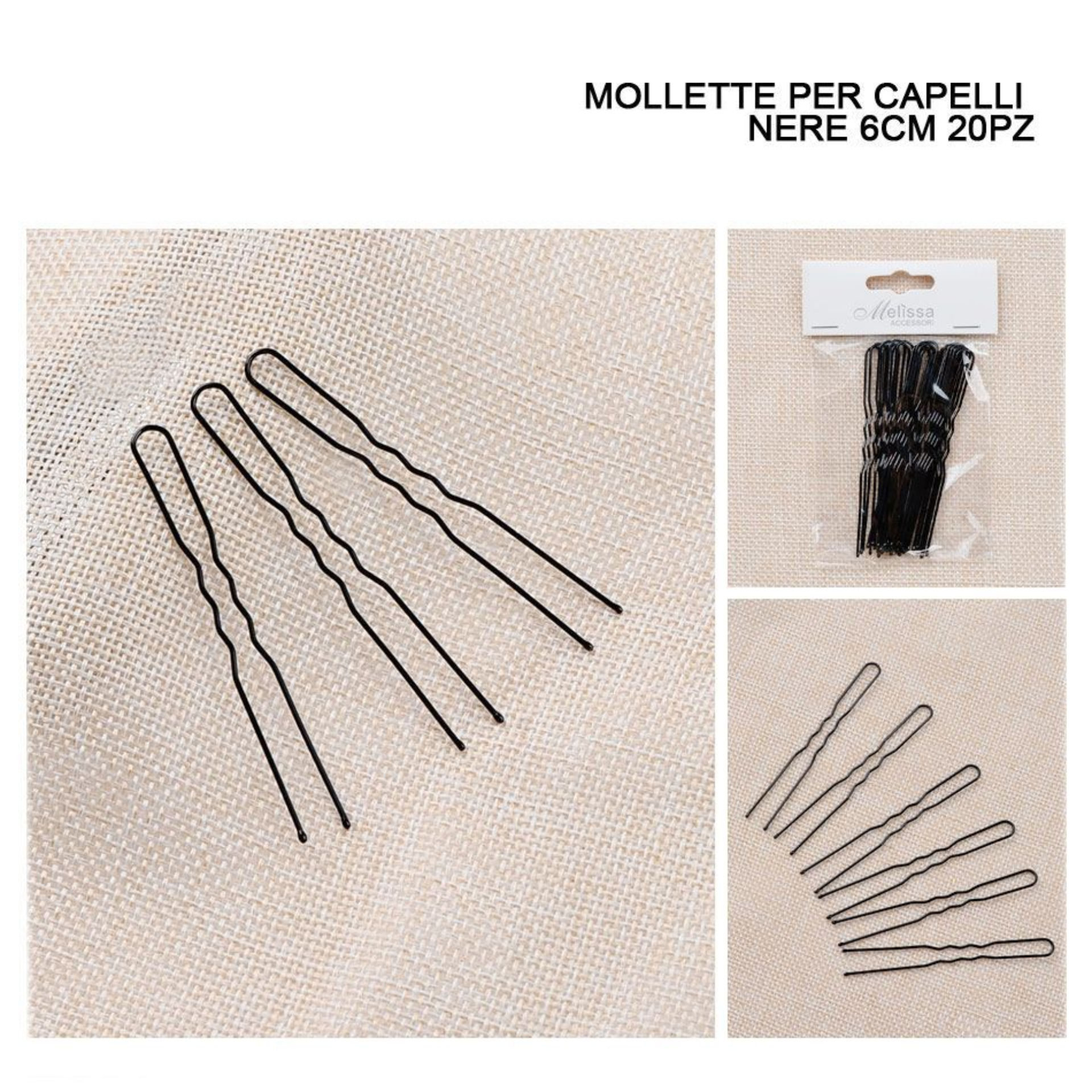 MOLLETTE CAPELLI NERE 6CM 20PZMelissa