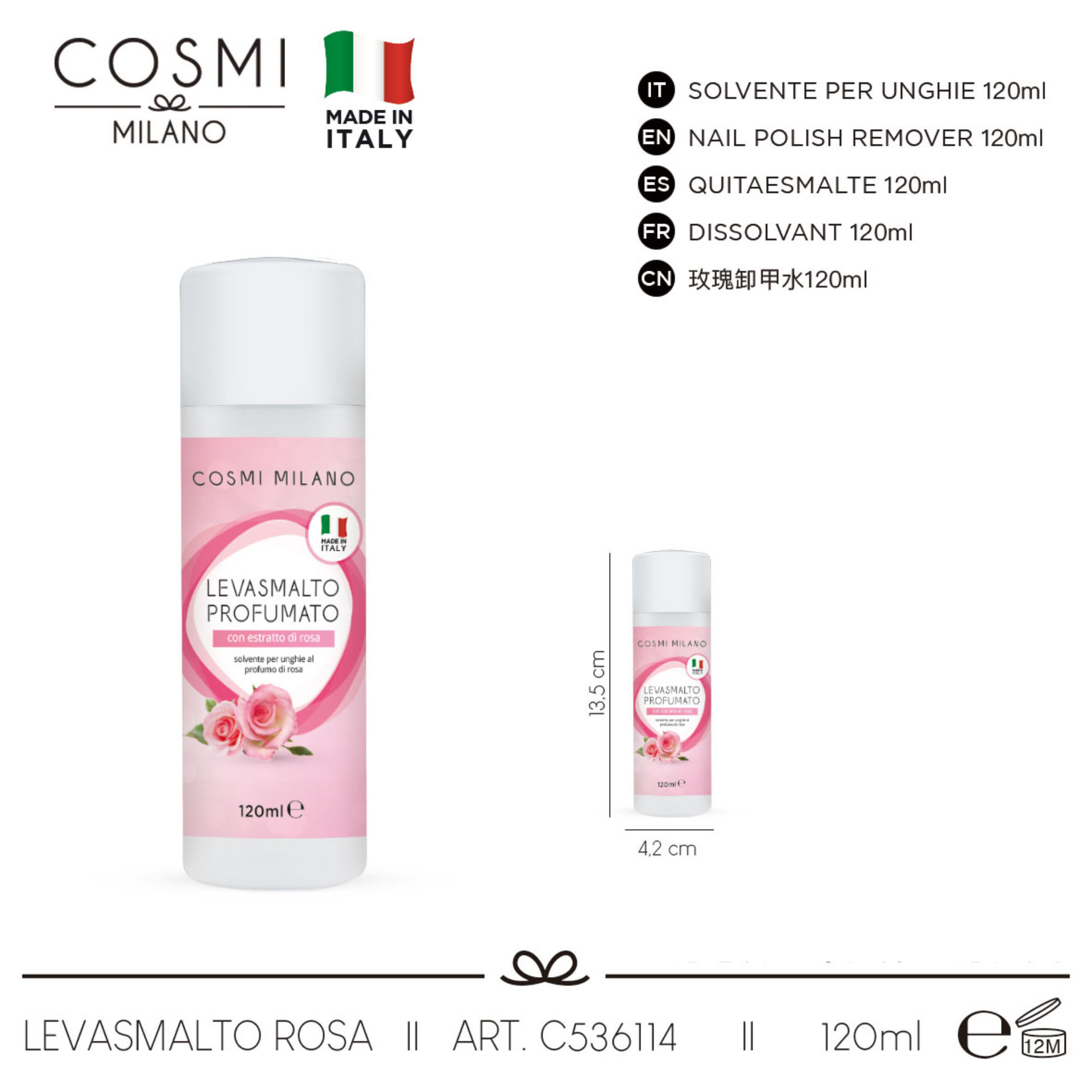 COSMI LEVASMALTO ROSA 120 MLCosmi