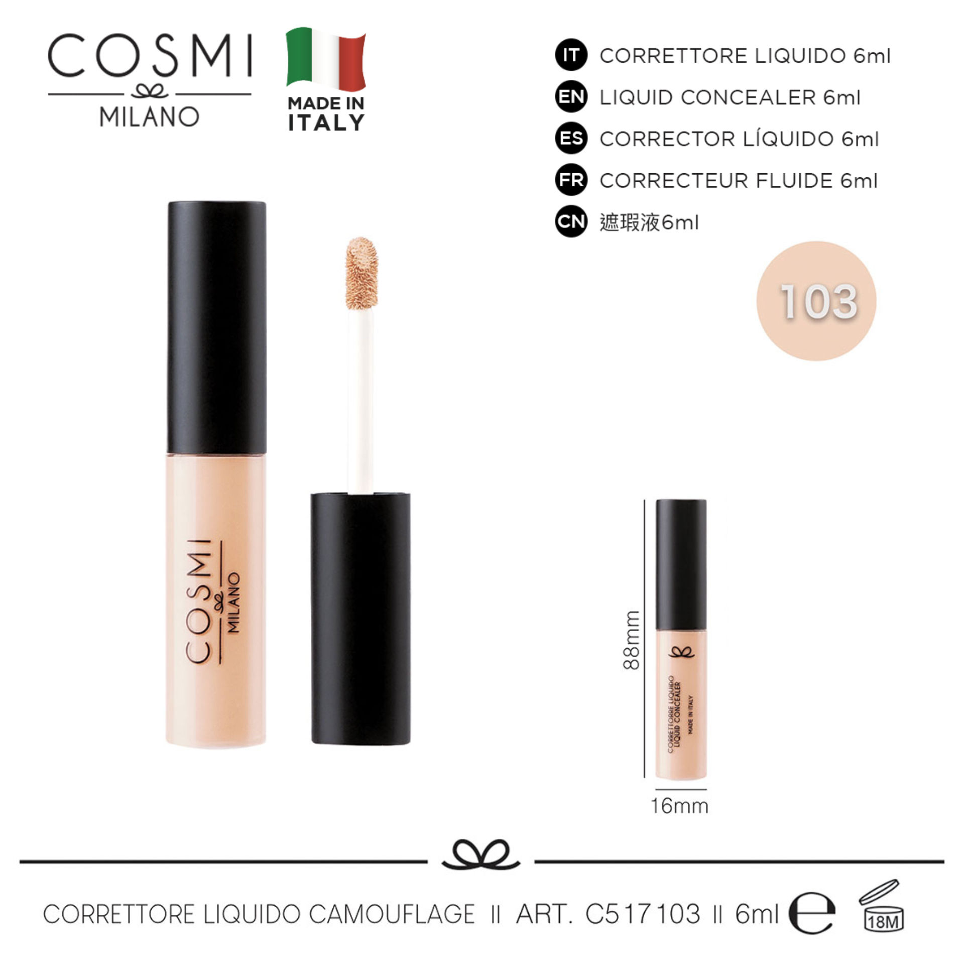 COSMI CORRETTORE LIQUIDO CAMOUFLAGE N.103Cosmi