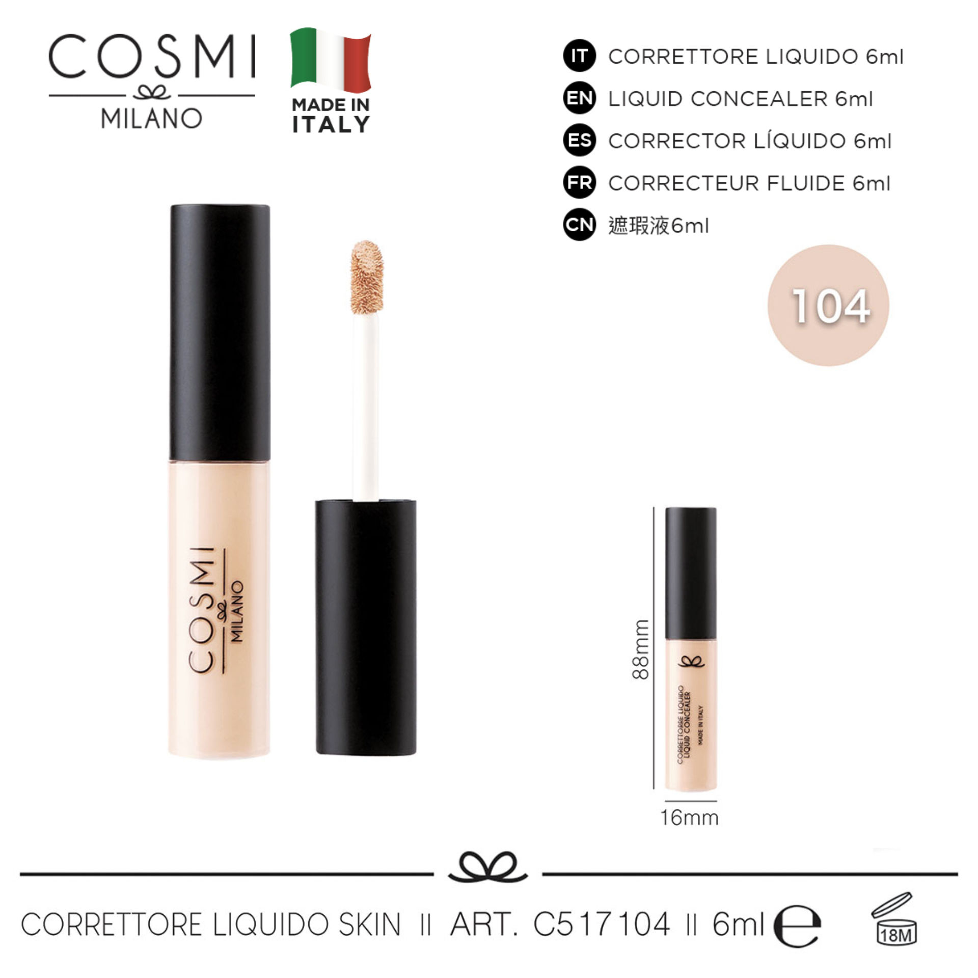 COSMI CORRETTORE LIQUIDO SKIN N.104Cosmi