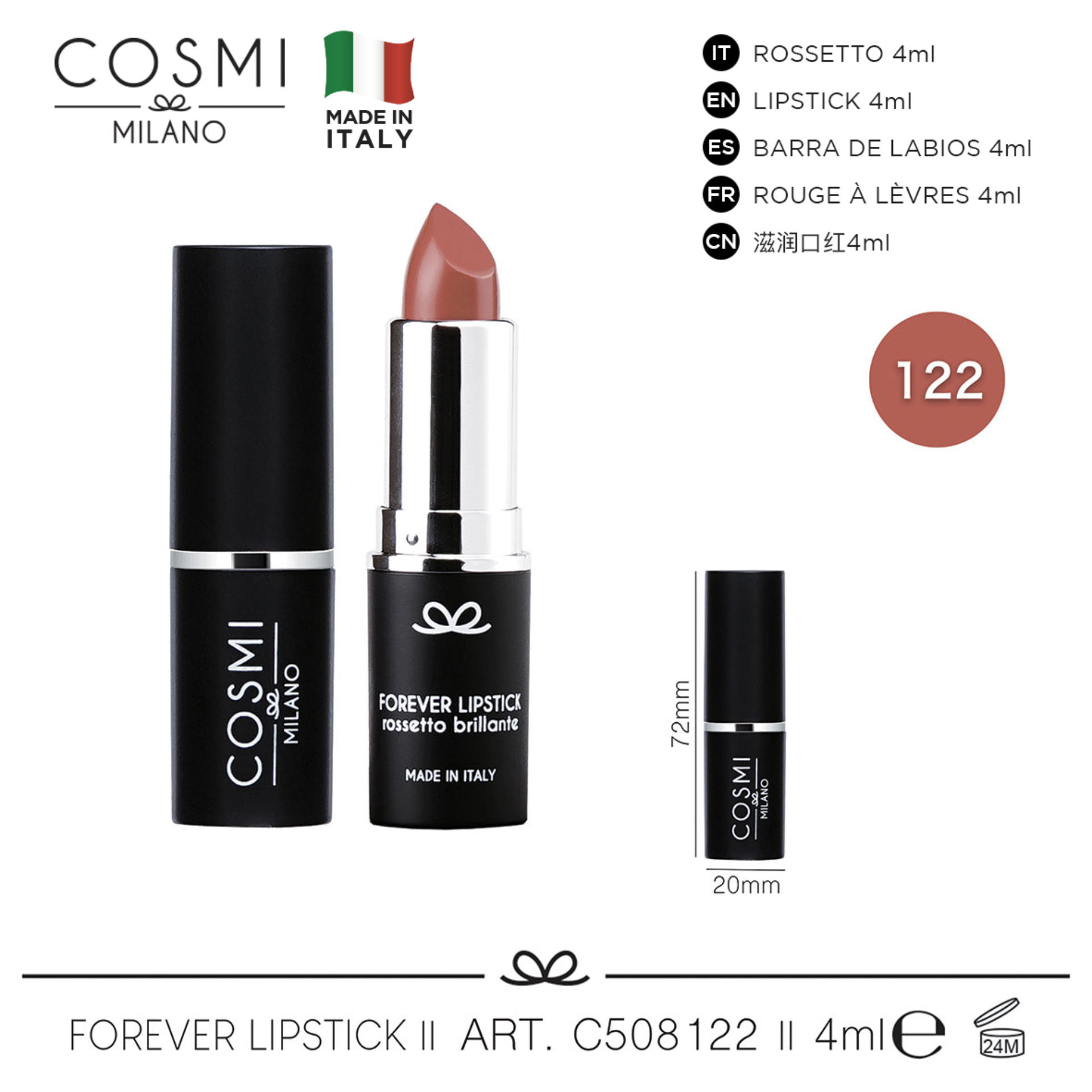 COSMI FOREVER LIPSTICK  N.122Cosmi