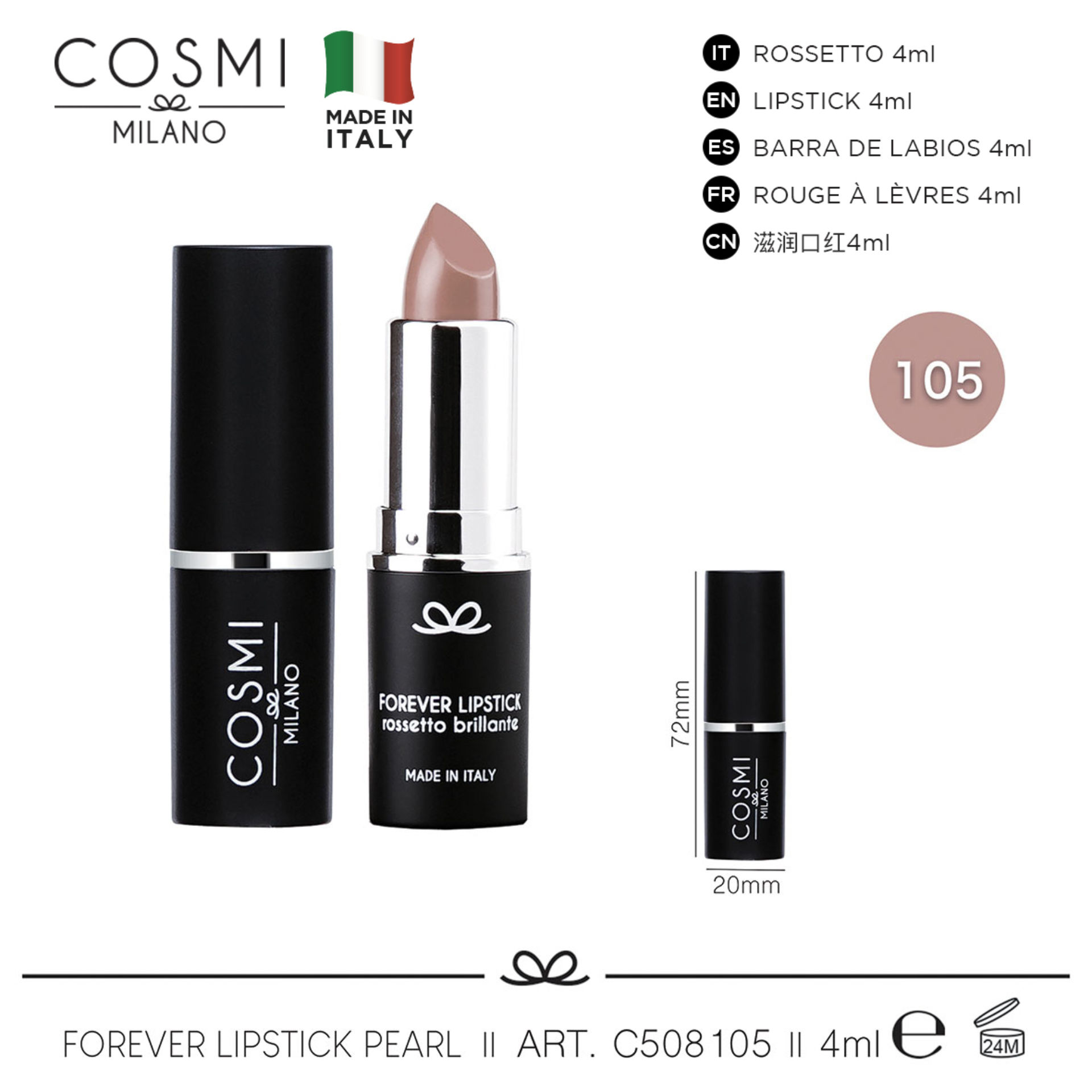 COSMI FOREVER LIPSTICK PEARL N.105Cosmi