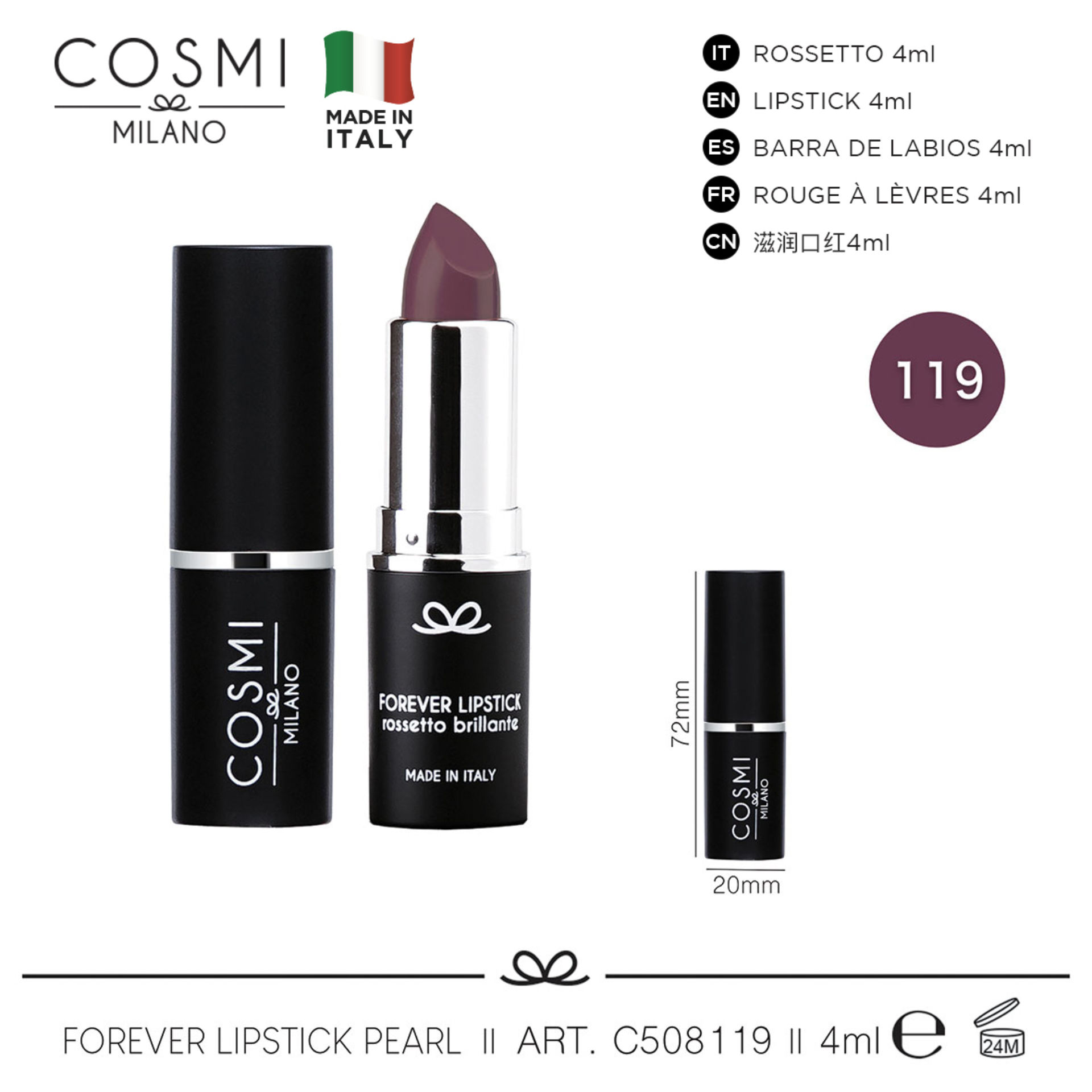 COSMI FOREVER LIPSTICK PEARL N.119Cosmi