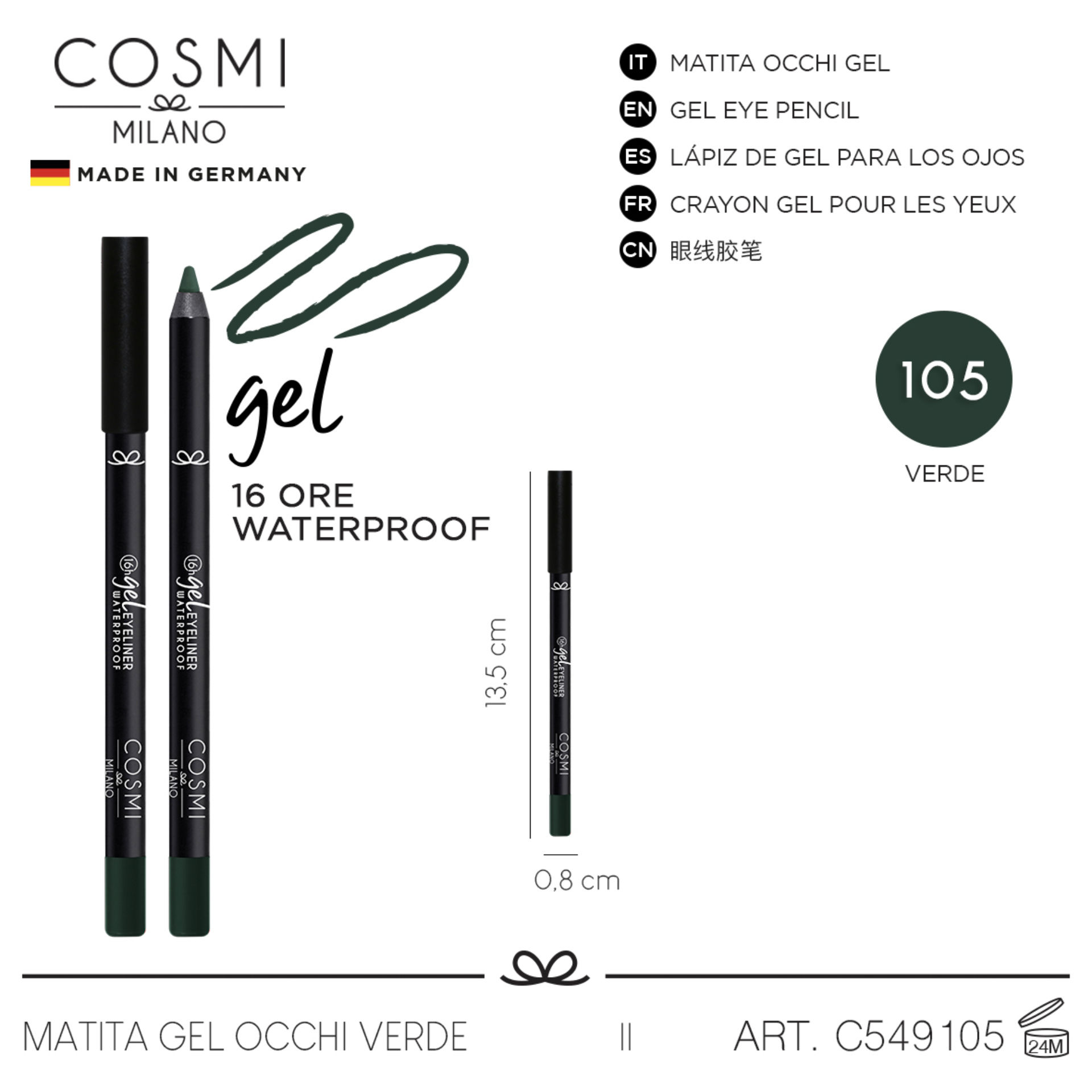 COSMI MATITA GEL OCCHI N.105 VERDECosmi