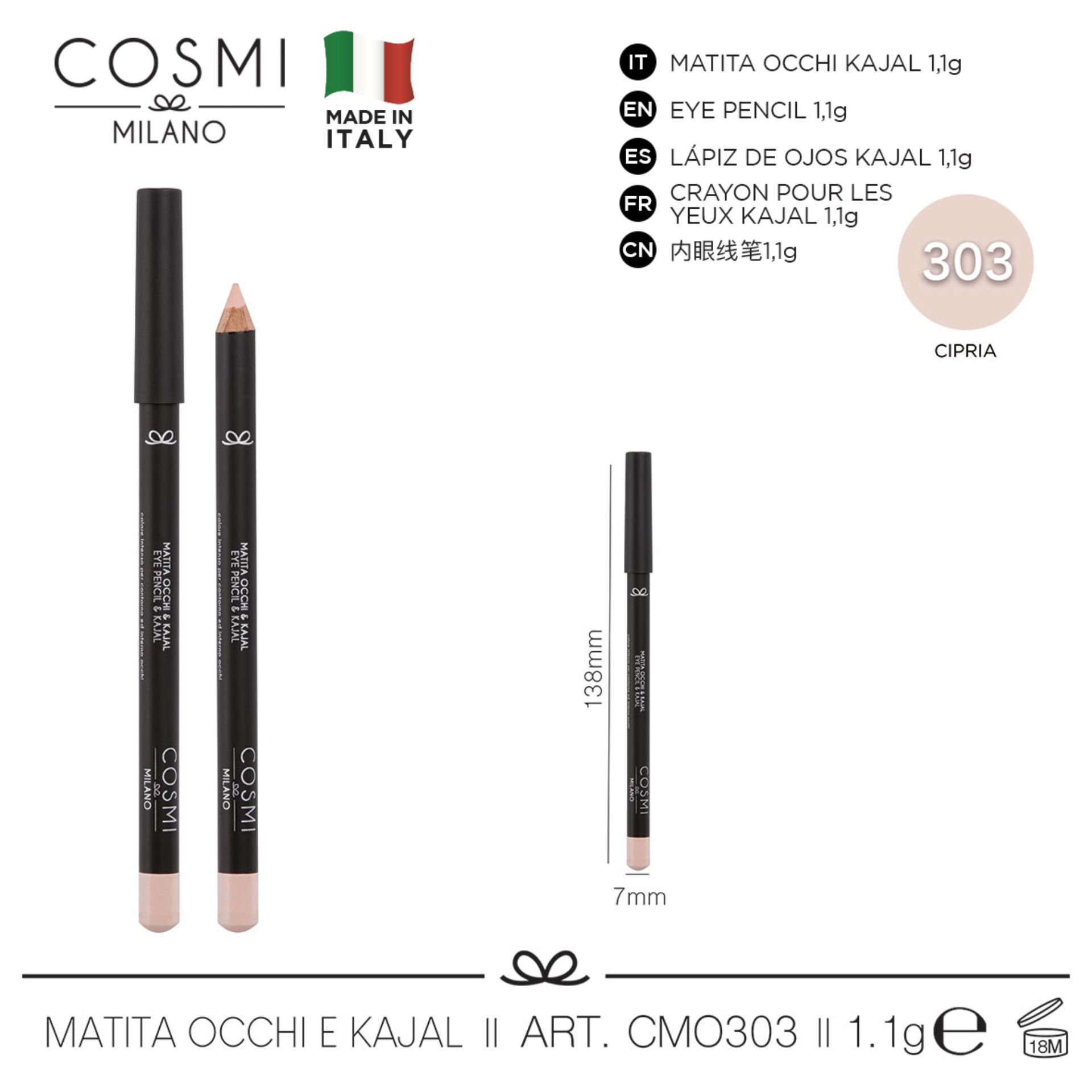 COSMI MATITA OCCHI AND KAJAL N.303Cosmi