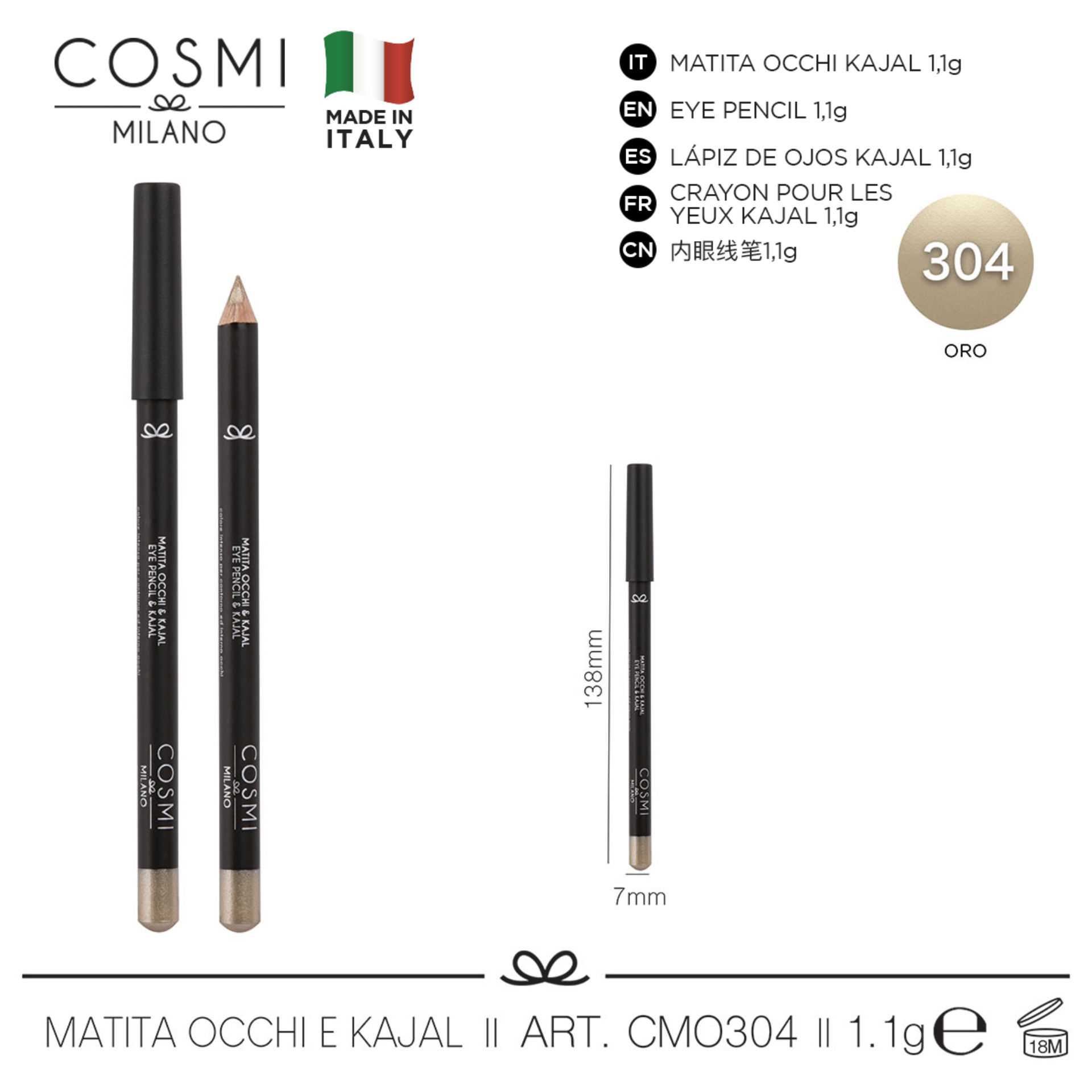 COSMI MATITA OCCHI AND KAJAL N.304Cosmi