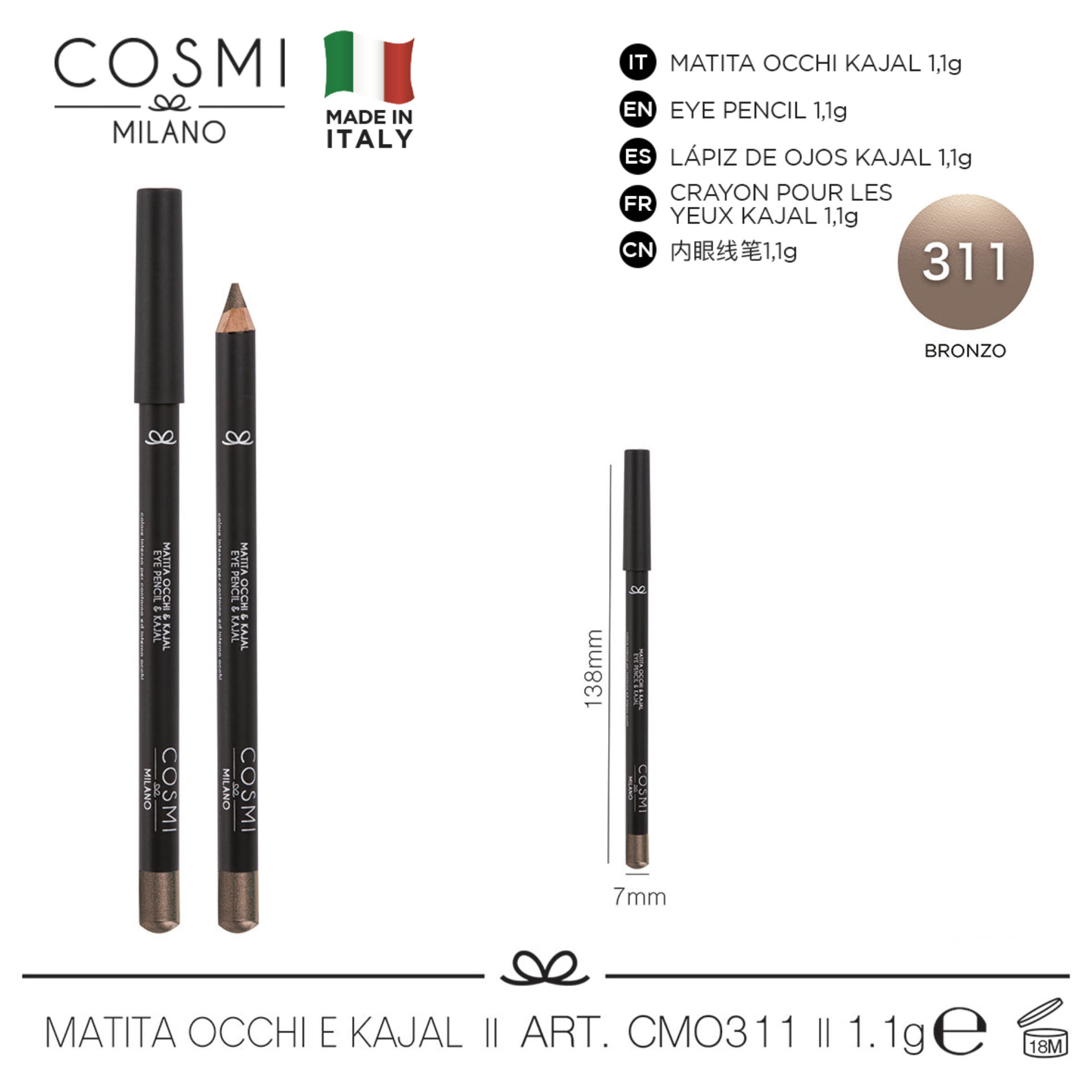 COSMI MATITA OCCHI AND KAJAL N.311Cosmi