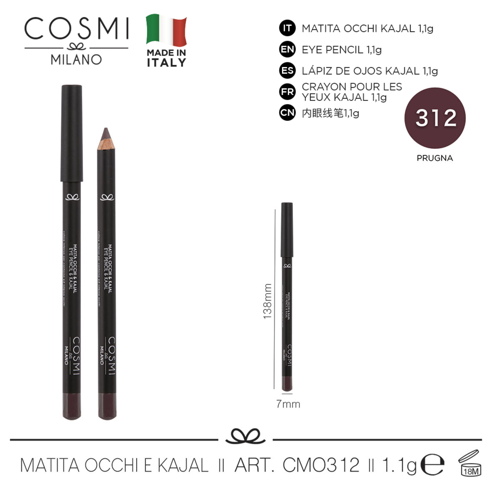 COSMI MATITA OCCHI AND KAJAL N.312Cosmi