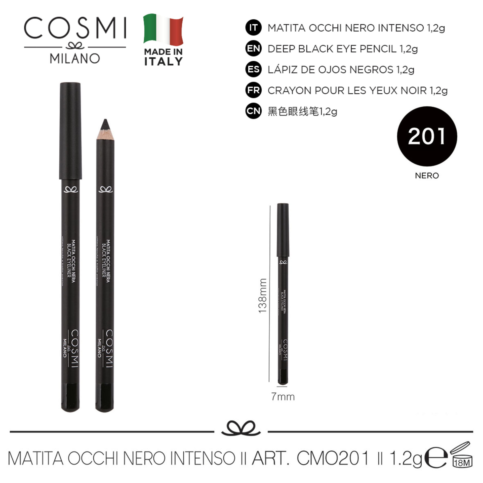 COSMI MATITA OCCHI NERA N.201Cosmi