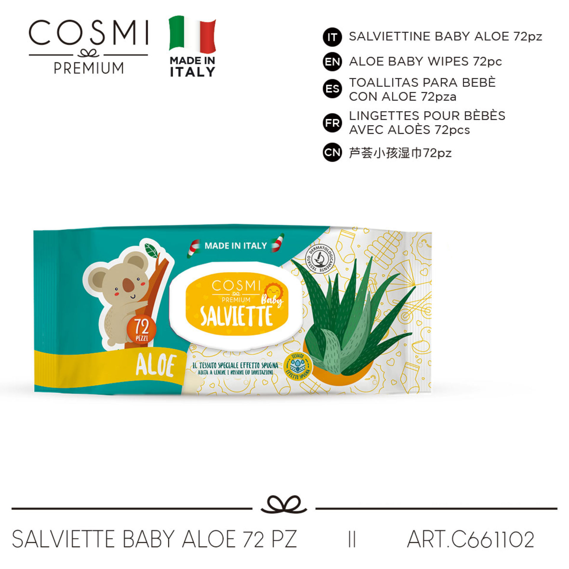 COSMI SALVIETTE BABY ALOE 72PZCosmi