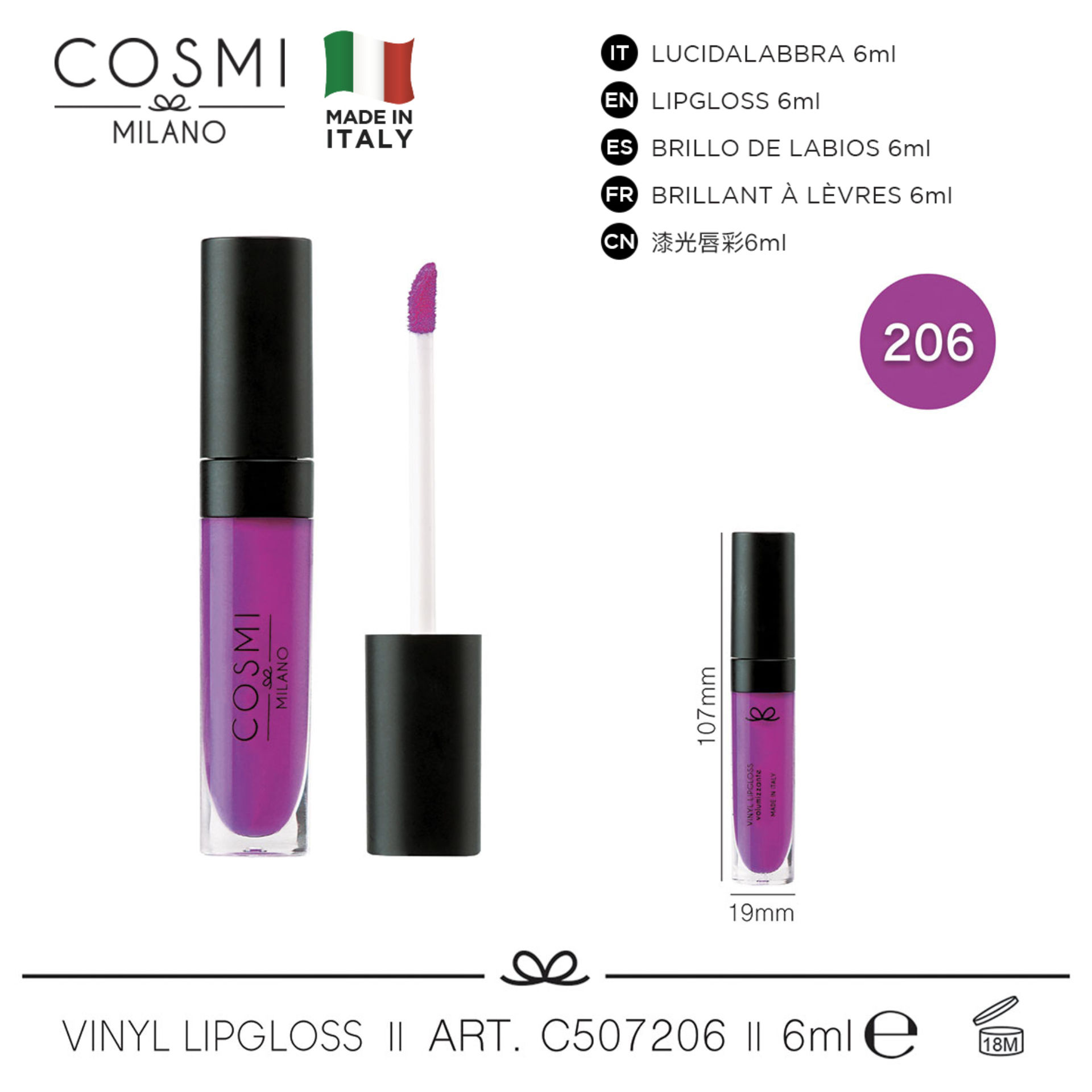 COSMI VINYL LIPGLOSS N.206Cosmi