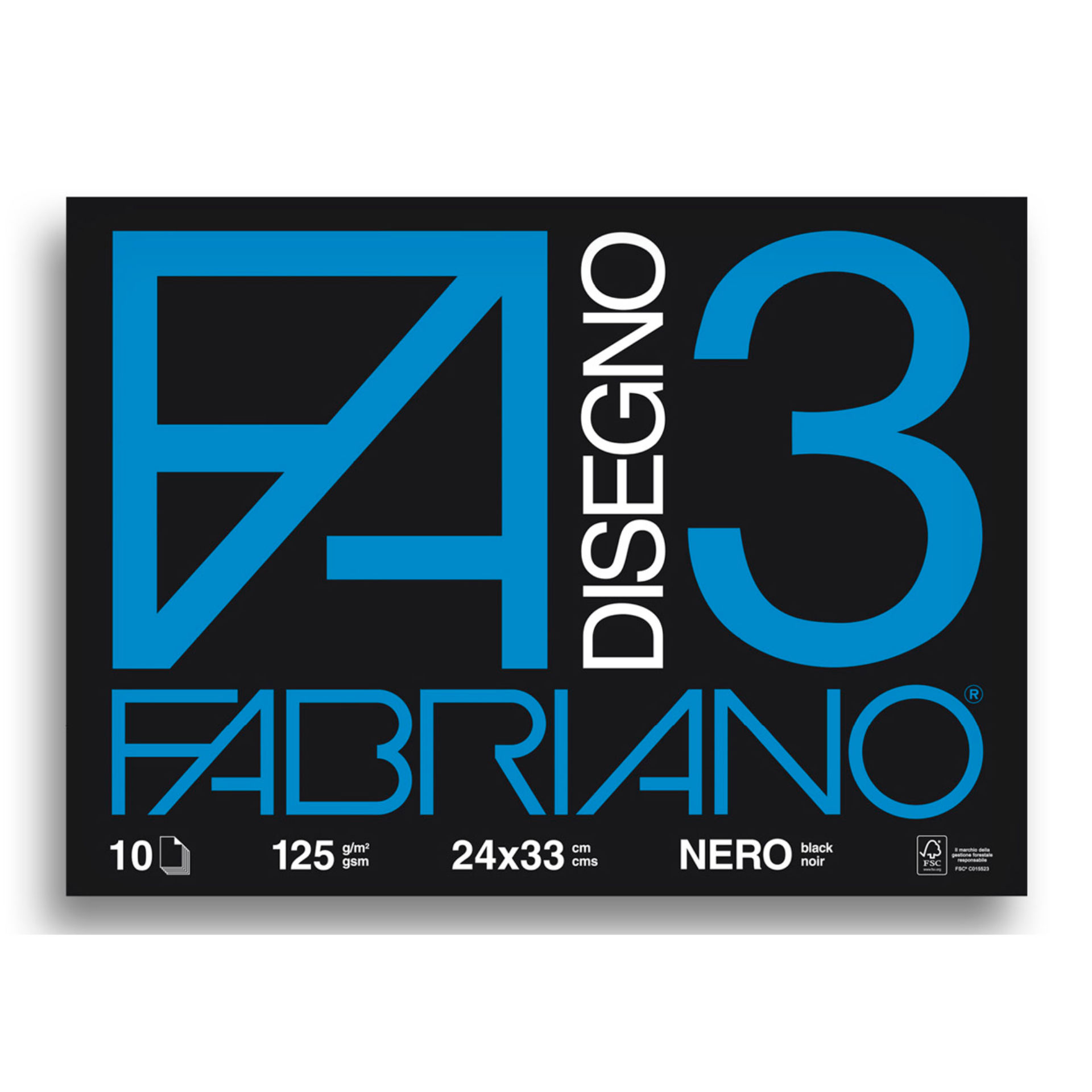 ALBUM FABRIANO F3 24X33 FG. 10 NERO GR. 125Fabriano
