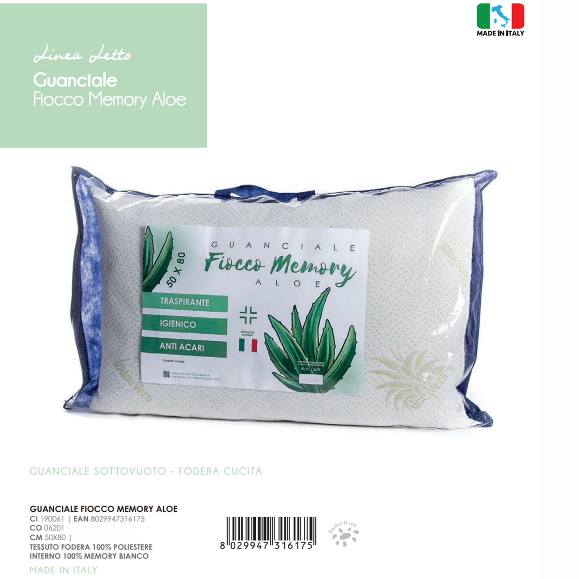 GUANCIALE FIOCCO ALOE MEMORYLovely Home
