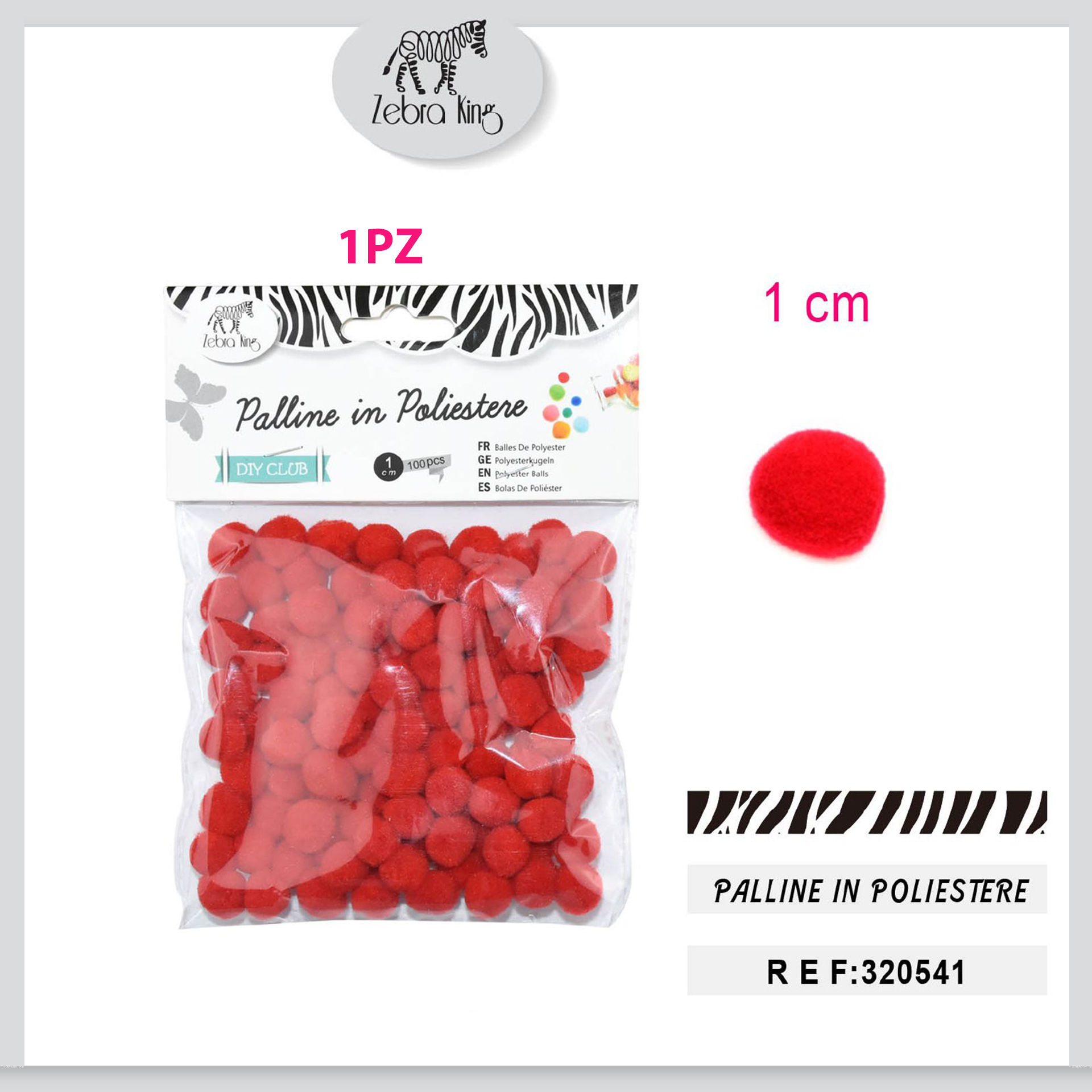 PALLINE IN POLIESTERE ROSSE 1CM/100PCParty Go