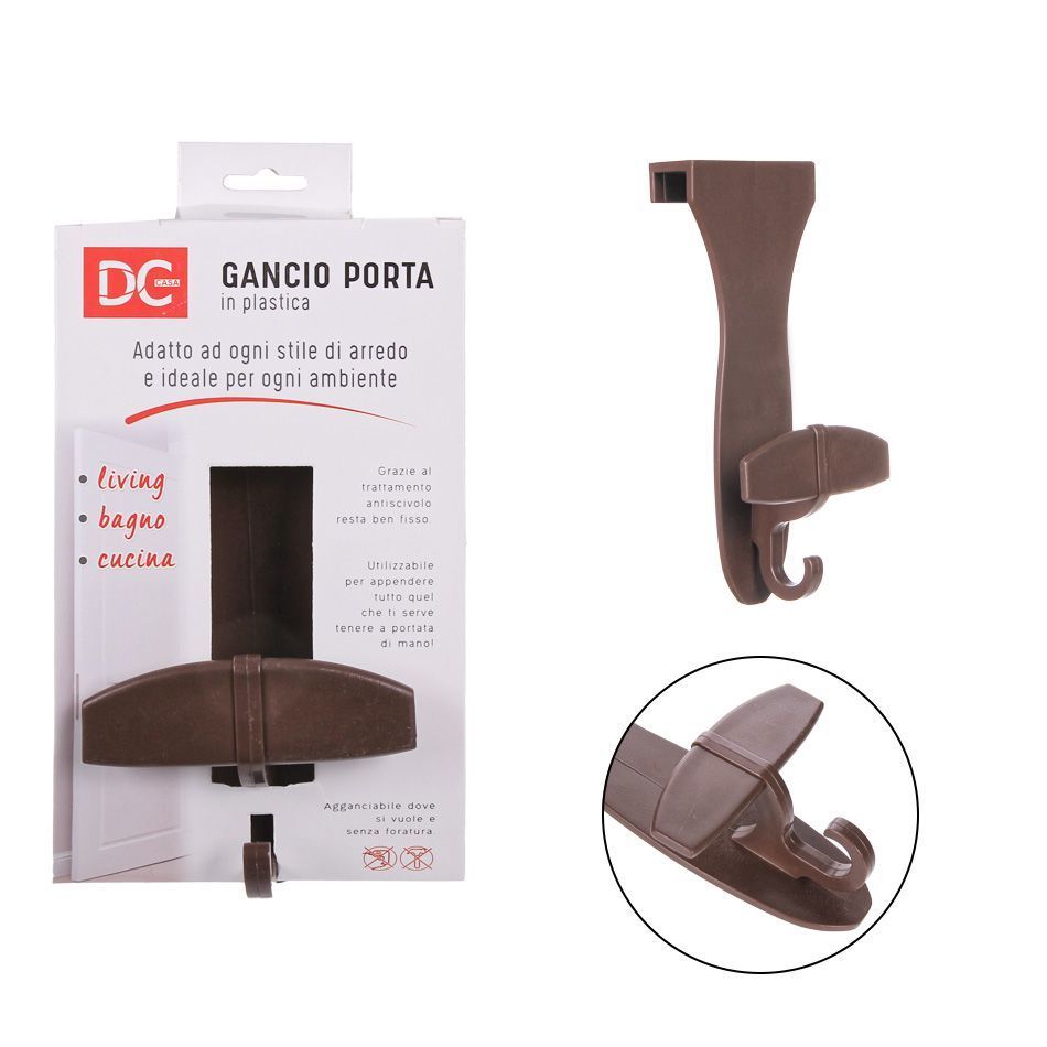 DC CASA GANCIO PORTA PLAST. 16.7X8CM MARRONEDc