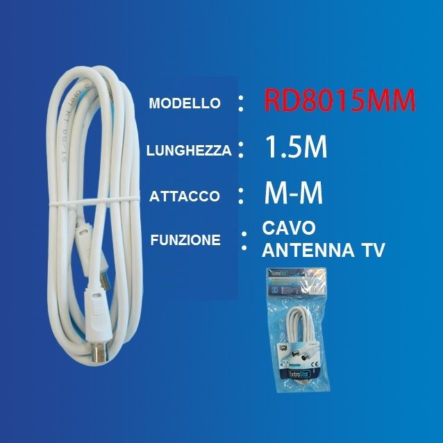 CAVO ANTENNA TV RG59 1.5M M.M.Extrastar