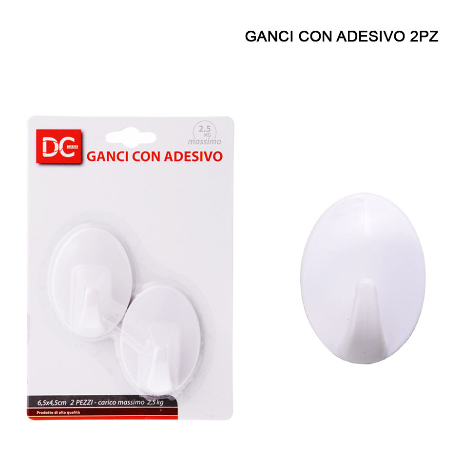DC CASA GANCIO ADES. PLAST. 6.5X4.5CM P/2.5KG 2PZDc