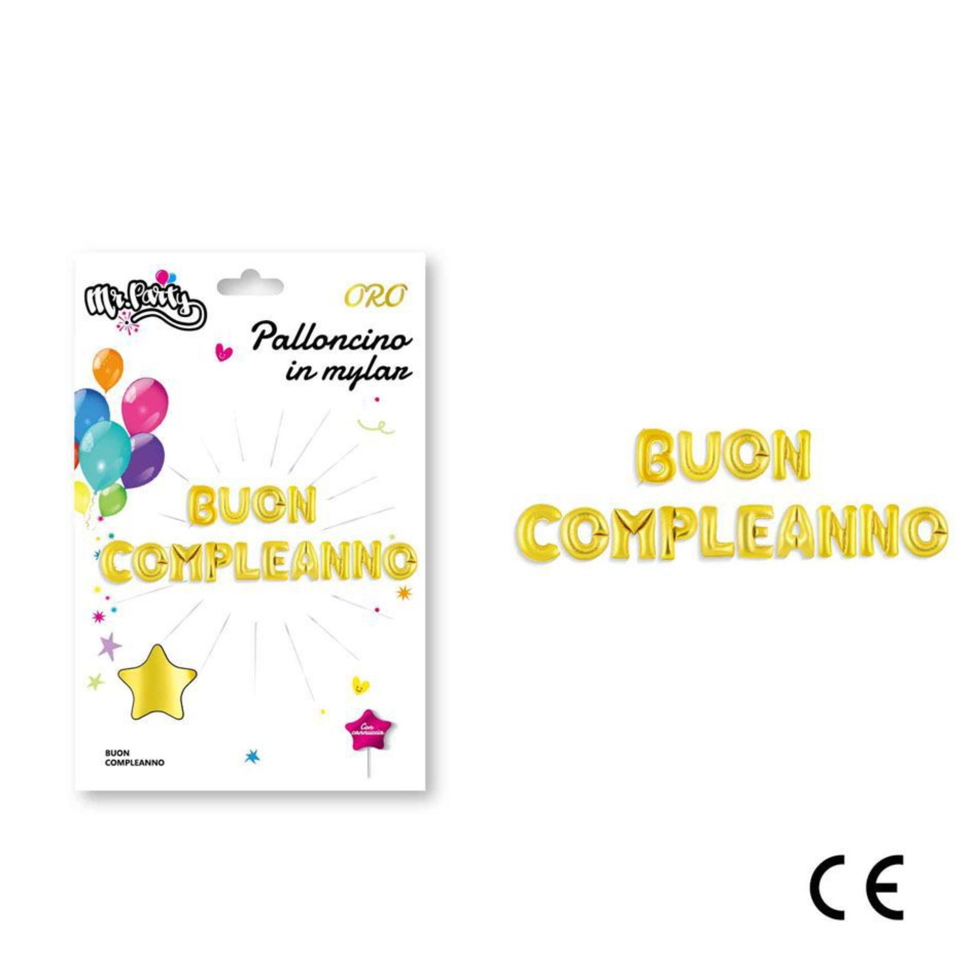 MR.PARTY PALLONCINO MYLAR BUON COMPLEANNO ORODc
