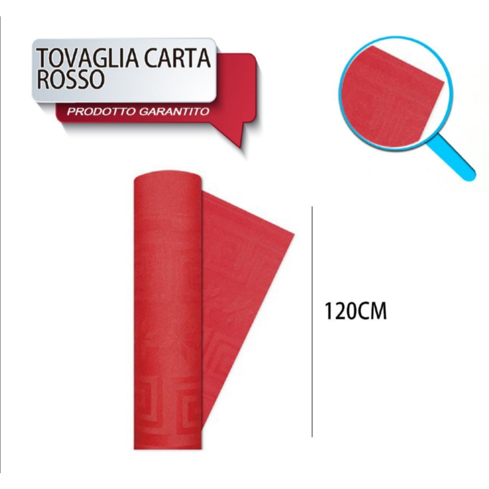 TOVAG CARTA ROTOLO MT 1,20X7 ROSSO DODopla
