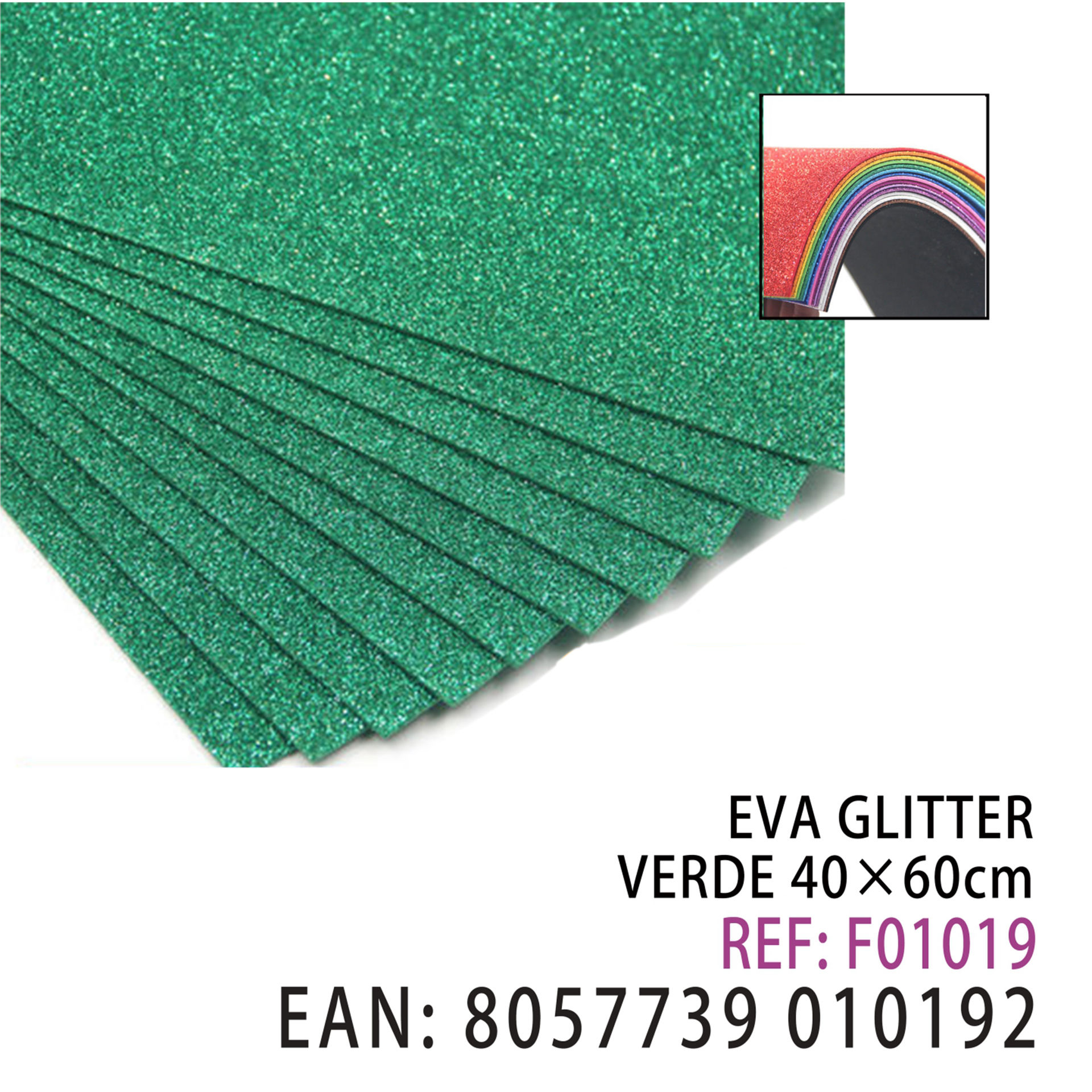 EVA GLITTER VERDE 40*60CMDz