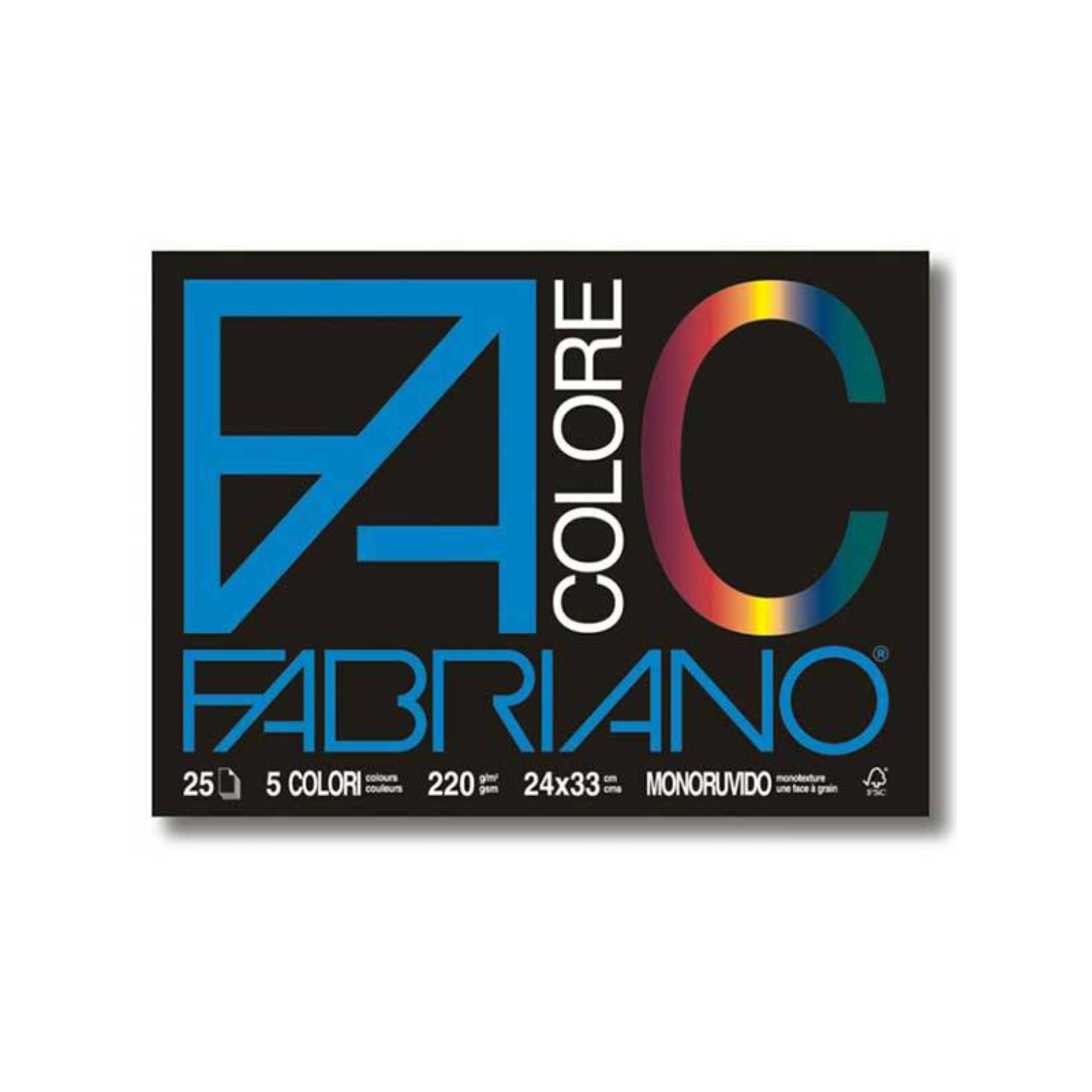 BLOCCO FABRIANO COLORE  24X33 FG. 25 GR.220Fabriano