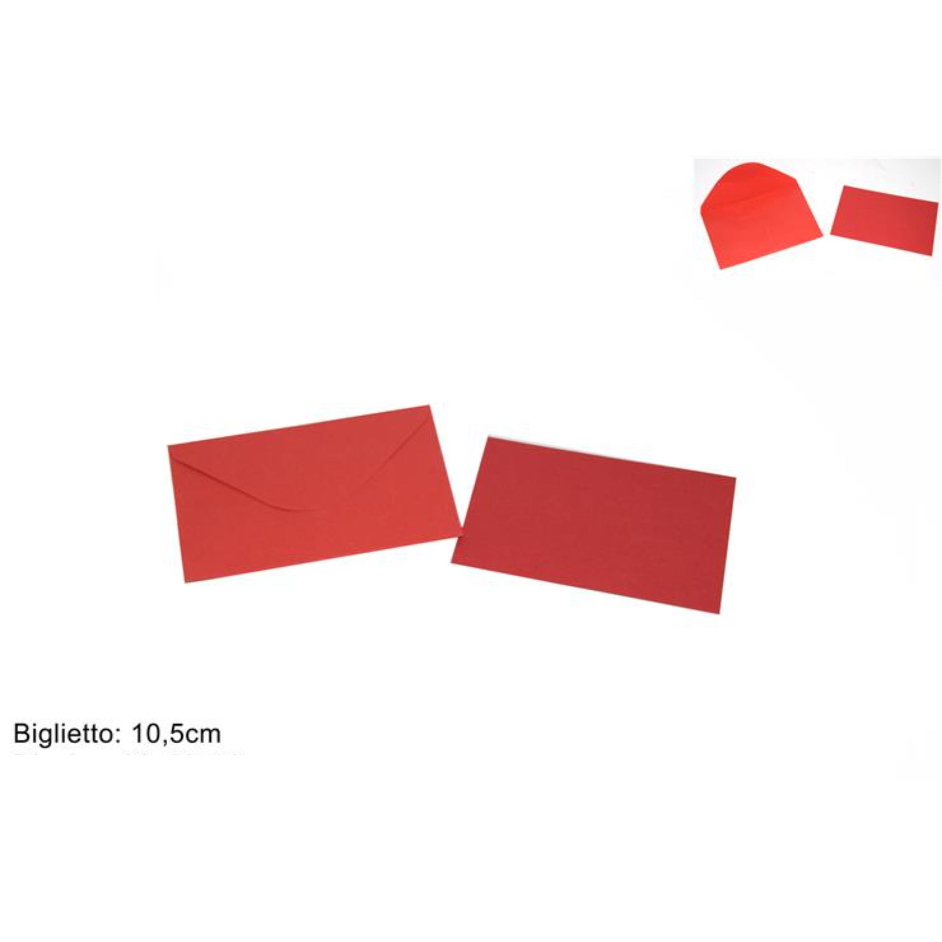 BIGLIETTI AUGURI 10.5CM C/BUSTE10PZ ROSSO IN DISPL