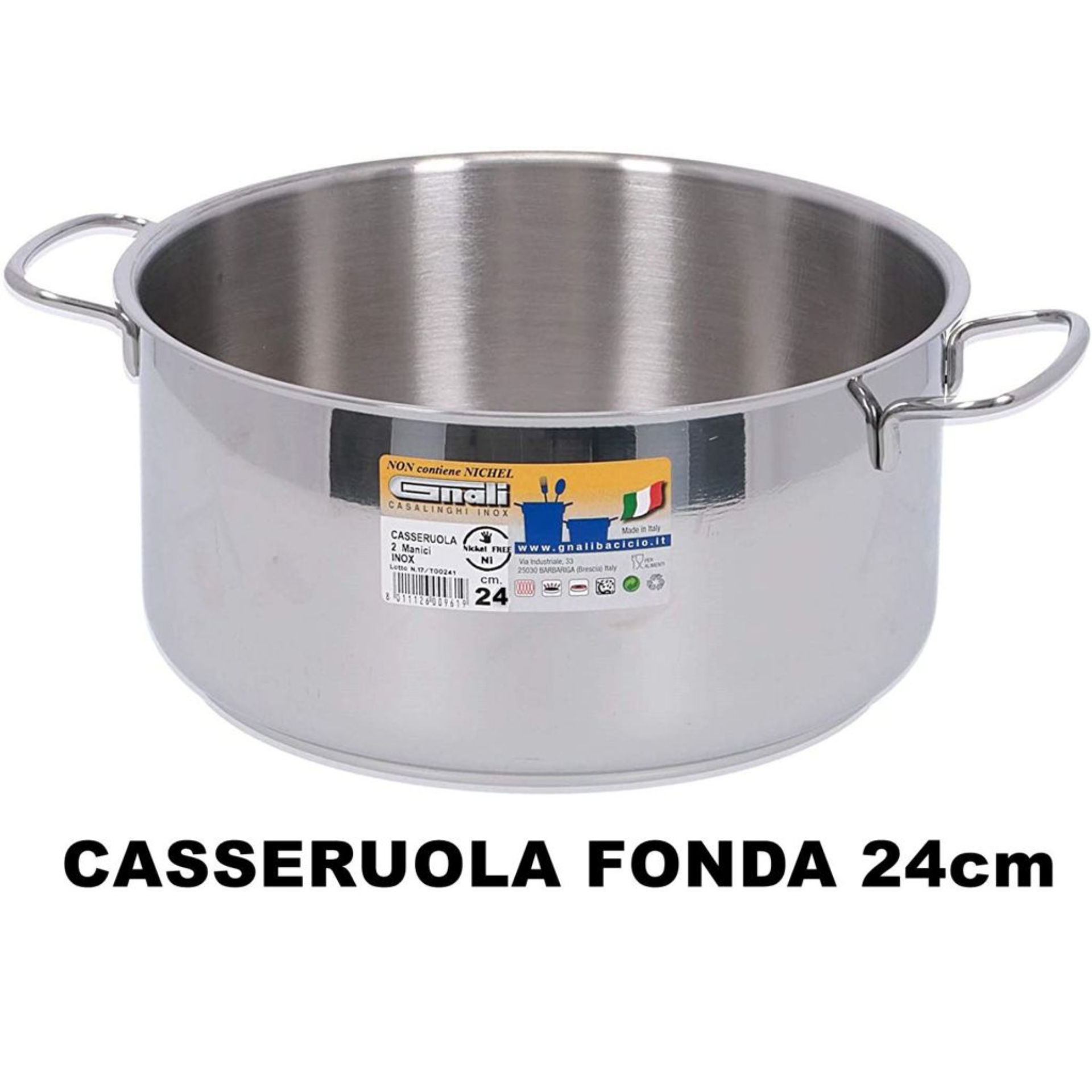 CASSERUOLA FONDA CM.24 2 MANICI INOX 18/C MOD. REAGnali