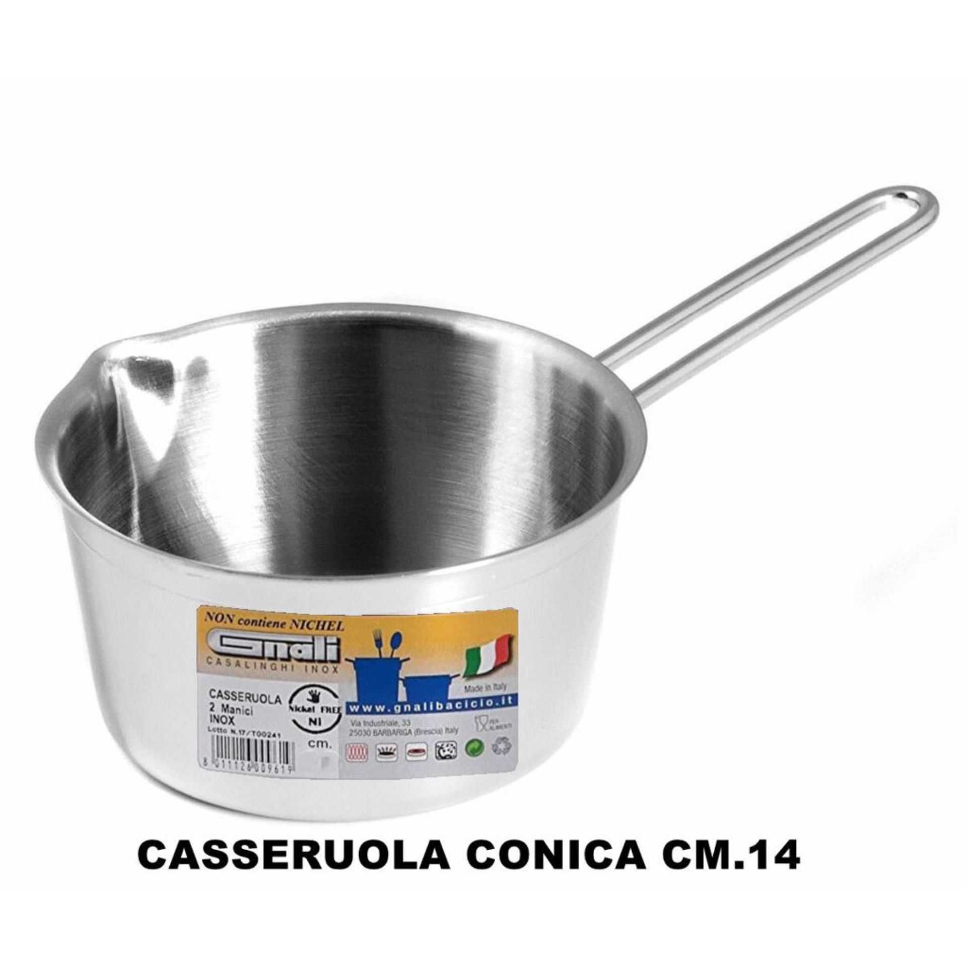 CASSERUOLA CONICA CM.14 INOXMOD.REALTERMGnali