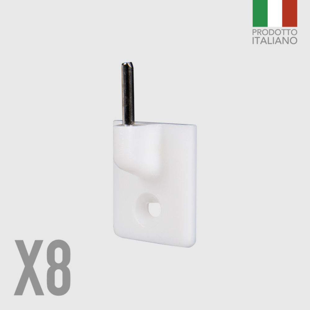 GANCI ADESIVI PER TENDE BIANCHI - 8PZBriantina