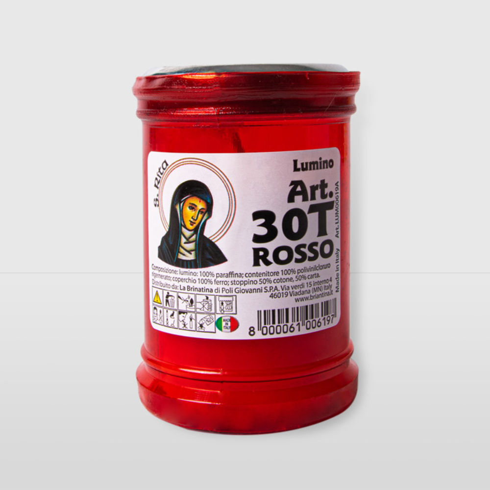 LUMINO CERA S,RITA - ROSSO - T30La Briantina