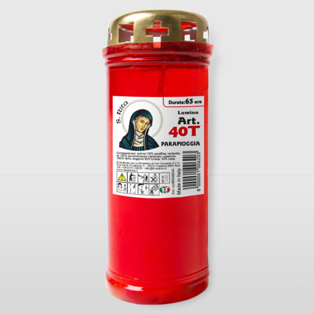 LUMINO CERA S,RITA - ROSSO - L40La Briantina