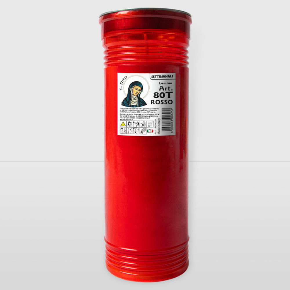 LUMINO CERA SETTIMANALE - ROSSO - T80La Briantina
