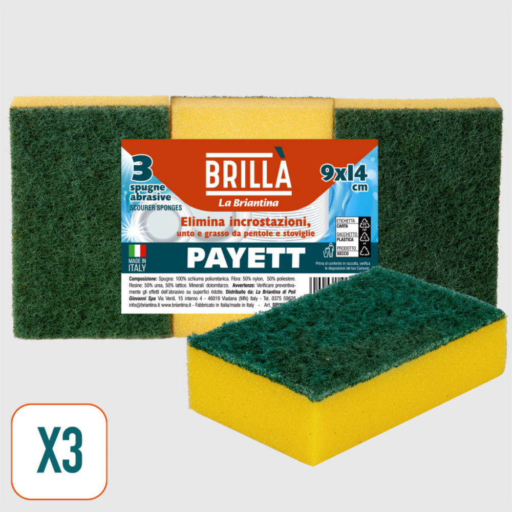 SPUGNE ABRASIVE 9x14CM - 3PZBriantina